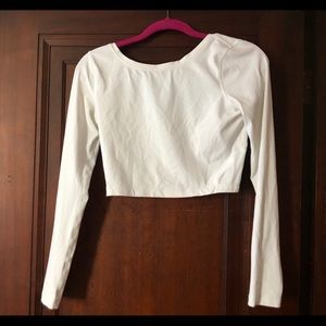Lululemon Arise Cropped Long Sleeve white